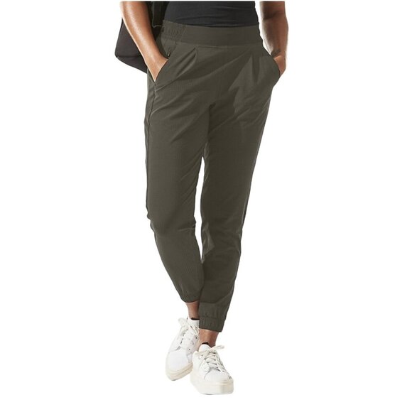 Athleta Textured Brooklyn Jogger Pants Mountain Olive Green Women's Size 2 - Picture 1 of 6